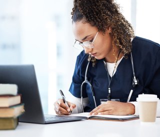 Nursing Student on Computer