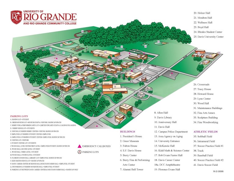 Directions Map University Of Rio Grande 2020 Campus Map 
