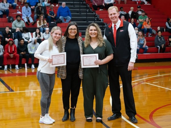 Student Athletes and President Smith recognize Courtney Ruggles